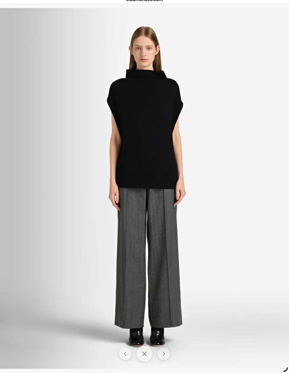 Club Monaco Abhy Sweater Womens M Black Merino Wool Mock Neck Short Sleeve NWT